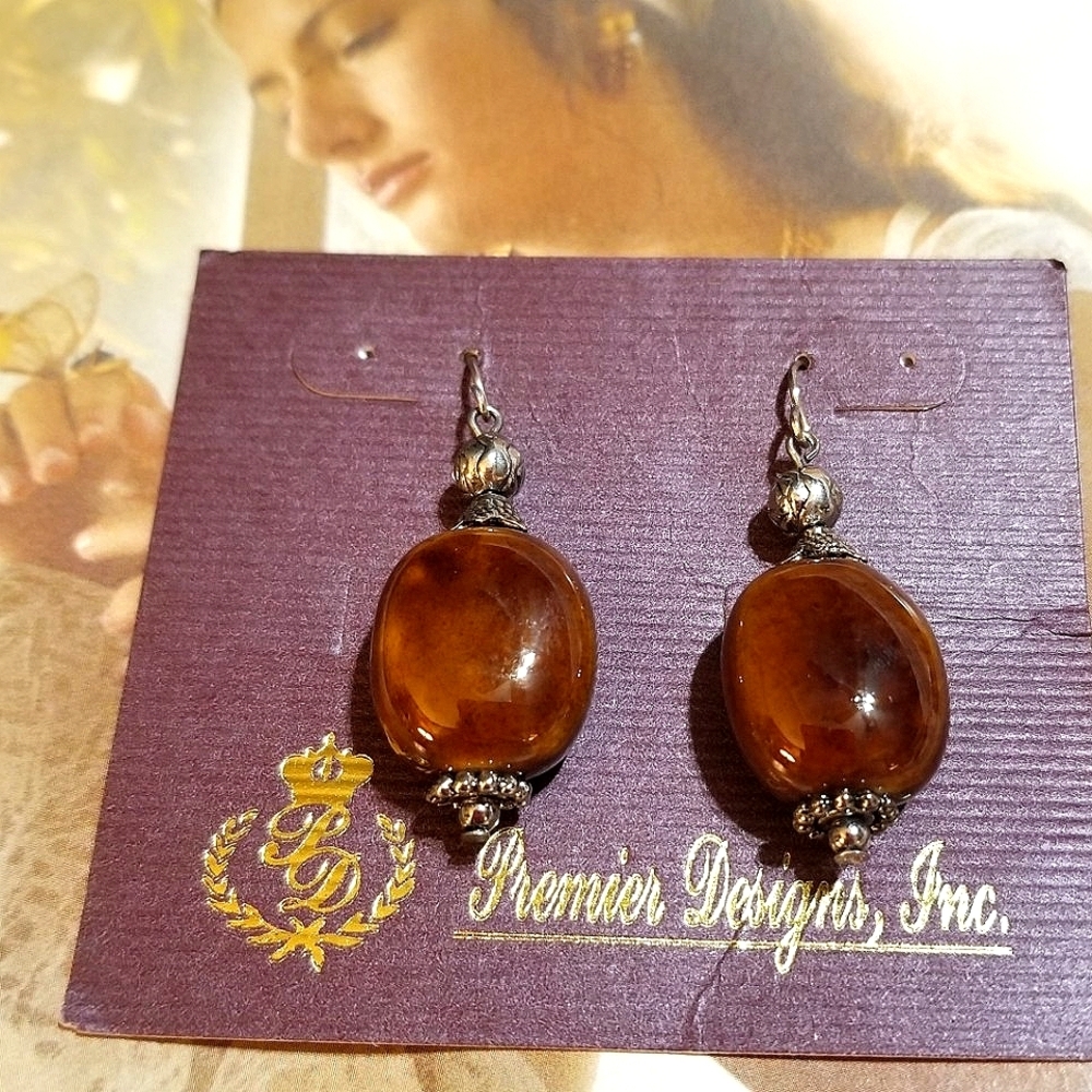 NEW Premier Designs Glazed Pottery Bead Dangle Earrings